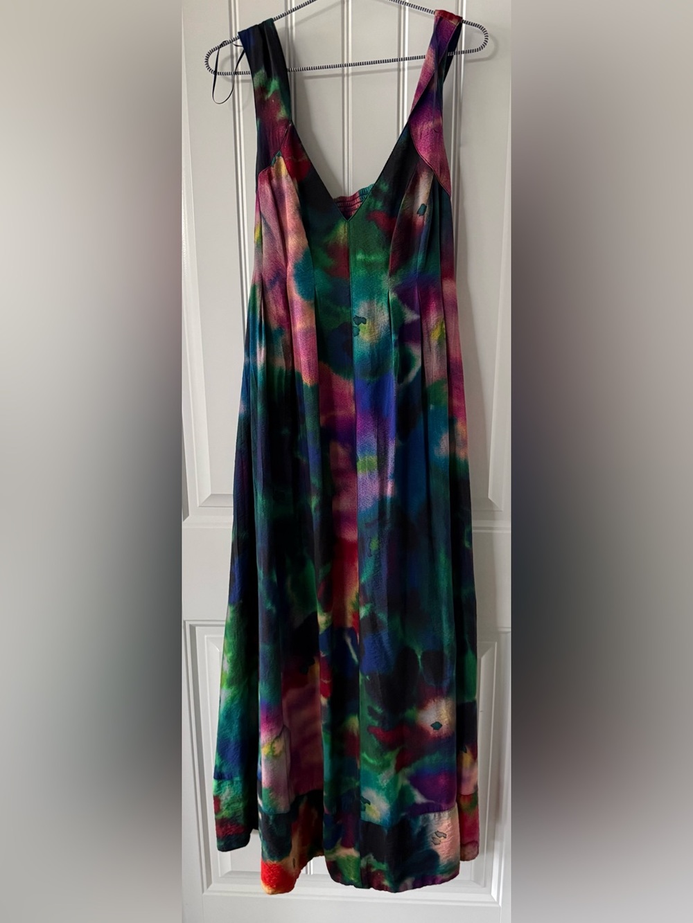 Anthropologie Multicolor Tie-Dye Maxi dress in Blue, Green & Purple